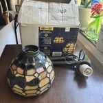 Hampton Bay Stained Glass Copper Finish Mini Pendant Lights. Fixed Price $45.00.