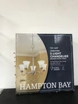 Hampton Bay HON8115A Creekford 5-LIGHT Nickel Chandelier With Frosted Glass. Fixed Price $82.73.