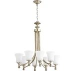 Quorum 6122-8-60 Rossington 27" 8-LIGHT Chandelier Aged Silver Leaf. Fixed Price $600.00.