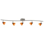 Cal Lighting Orbit, GU-10, Brushed Steel/ams, 26" SL-954-5-BS-AMS. Fixed Price $380.00.