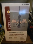 Portfolio Specialty Bronze Traditional 3 Light Chandelier Discontinued. Fixed Price $57.99.