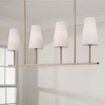 Capital Lighting Averitt 4-LIGHT Aged Brass Linear Chandelier With Tapered Glass. Fixed Price $297.88.