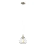 Livex Lighting 7" 1-LIGHT Clear Glass & Metal Single Pendant Brushed Nickel. Fixed Price $79.99.
