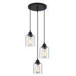 3 Lights Industrial Pendant With Glass Shade Matte Black Lighti.... Fixed Price $61.57.