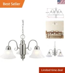 511543 Millbridge Traditional 3-LIGHT Indoor Dimmable Chandelier With Alabaster. Fixed Price $94.00.