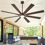Ceiling Fan 72 Inch 8 Blade Remote App Control Dimmable Brown Bvenubiglite Large. Fixed Price $369.99.
