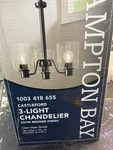 Hampton Bay HB2587-34 Castleford 3-LIGHT Bronze Chandelier, No Bulbs Included. Fixed Price $70.90.