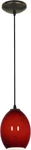 Brandy Firebird 1-LIGHT Pendant With Red Sky Glass Shade Oil Rubbed Bronze. Fixed Price $157.99.