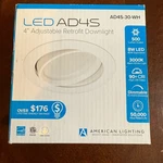 American Lighting AD4S-30-WH Downlight Led Retrofit. Fixed Price $15.50.
