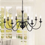 Rustic Black Chandelier 8-LIGHT Farmhouse Hanging Fixture For Home Decor. Fixed Price $157.99.