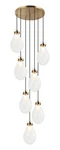 Aged Gold Brass Seven Light Pendant From The Seranna Collection. Fixed Price $1254.00.