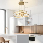 Modern Pendant Light Gold Wave Ceiling Lamp Dimmable Dining Room Chandelier. Fixed Price $120.86.