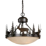 Rustic Deer 3-LIGHT Pendant Ceiling Burnished Bronze Cabin Lodge Fixture. Fixed Price $196.61.