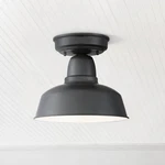 Urban Barn Rustic Semi Flush Mount Outdoor Ceiling Light Fixture Black 8 3/4". Fixed Price $39.95.