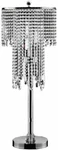 Chrome Metal Elegant Rain Double Layer Curtain Crystals Polished Table Lamp 32"H. Fixed Price $199.50.