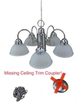 Elementals Hampton Bay Chandelier Brushed Nickel 245 200 Missing Ceiling Coupler. Fixed Price $11.96.