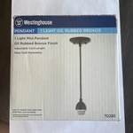 Westinghouse 1-LIGHT Oil Rubbed Bronze Adj. Mini Pendant 70285 New Free Ship. Fixed Price $16.99.