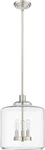 Asheville Collection 46933-BN Metal 3-LIGHT Pendant In Brushed Nickel With. Fixed Price $108.99.