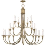 Livex Cranford 20 Light Foyer Chandelier, Antique Brass 5140-01. Fixed Price $2899.96.