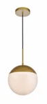 Elegant Lighting LD6036BR Eclipse 10" Wide Pendant Frosted Glass - Brass. Fixed Price $71.36.