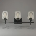 Antique Bronze 3 Light Vanity, Focus Worldwide, 24X6.75X9.5IN. Fixed Price $19.99.