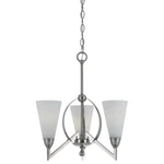 Cal Lighting Canroe Chandelier, Steel/frosted White, 19" FX-3508-3. Fixed Price $370.40.