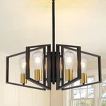 Wjshome 4-LIGHT Black Gold Chandelier, Farmhouse Ceiling Fixtures, .... Fixed Price $94.17.