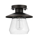 Globe Electric 1-LIGHT Oil Rubbed Bronze Semi-flush Mount W/ Clear Glass Shade. Fixed Price $19.95.