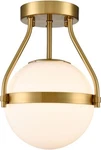 Modern Globe Semi Flush Mount Ceiling Light,brass Fixture. Fixed Price $74.99.