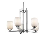 Kichler 1896 Eileen Chrome 5-LIGHT Chandelier Satin Etched Cased Opal Glass. Fixed Price $215.10.