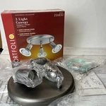 Portfolio 3-HEAD Pan Flush Mount Ceiling Canopy Light Satin Chrome Finish. Fixed Price $39.99.
