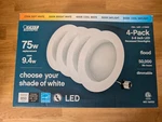Feit Electric Led Recessed Downlight 4-PACK Color Selectable. Fixed Price $29.99.