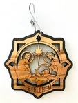 Bethlehem Wood Cutout Christmas Tree Ornament Baby Jesus Star Of The East 2.75". Fixed Price $11.26.