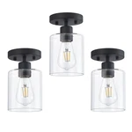 Black 1-LIGHT Semi Flush Mount Ceiling Light, Rustic Kitchen Lighting Fixture.... Fixed Price $84.92.