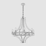 Elk Lighting Riveted Plate 8-LIGHT Wide Empire Ceiling Chandelier 28". Fixed Price $921.29.