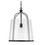Capital Lighting Madison Pendant, Matte Black/clear Seeded - 347011MB. Fixed Price $134.99.