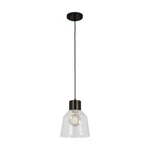 Allen Roth Mackenzie Black Transitional Clear Glass Mini Pendant Light. Fixed Price $39.74.
