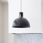 Hinkley Argo 20" Wide Satin Black And Brass Led Dome Pendant Light. Fixed Price $619.00.