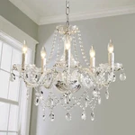 Elegant 5-LIGHT K9 Crystal Chandelier Pendant Ceiling Fixture. Fixed Price $149.99.