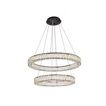 Elegant Monroe Light 32" Led Double Ring Chandelier, Black - 3503G32BK. Fixed Price $2082.00.