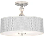Cottage Ceiling Light Semi Flush Mount Fixture Diamonds Giclee 16" For Bedroom. Fixed Price $274.99.