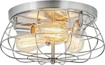 Modern 3-LIGHT Brushed Nickel Flush Mount Ceiling Fixture For Home. Fixed Price $94.99.