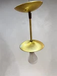 Mcm Gold Colored Fixture Saucer Shape 1950S By Progressive Lighting Part Only. Fixed Price $49.99.
