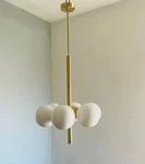 Crafted 6 Glass Globe Pendant Light Sputnik Chandelier Solid Brass Mid. Fixed Price $329.00.
