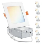 Parmida (6 Pack) 4 Inch Square 5CCT Ultra Thin Led Recessed Lighting With Juncti. Fixed Price $42.90.