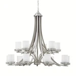 Kichler Hendrik Chandelier 15LT, Brushed Nickel, Satin Etched Opal - 1675NI. Fixed Price $2479.97.