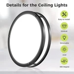 Commercial Electric 11 Led Color Changing Dimmable Flush Mount Matte Black. Fixed Price $24.20.
