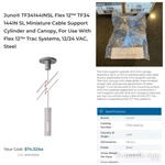Juno TF34 Sl Track Lighting Flex 12 48 Steel Cable Mini Support Cyl. + Canopy. Fixed Price $34.49.