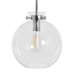 Robert Stevenson - Polished Nickel Round Glass And Metal Ceiling Pendant Light. Fixed Price $24.99.