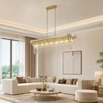 39'' Modern Gold Crystal Chandelier Elegant Led Pendant 8 Light Kitchen Fixture. Fixed Price $243.99.